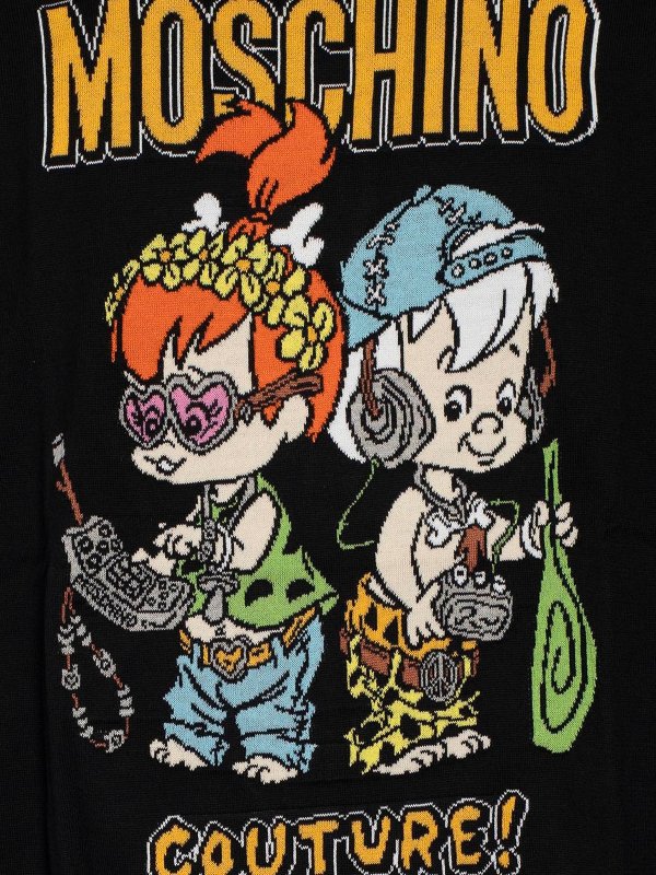 クルーネック - 黒 shop online: MOSCHINO