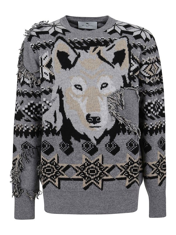 ETRO: crew necks - Logo embroidery wool sweater