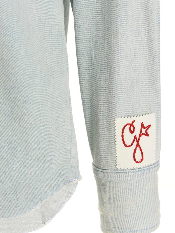 Bleached denim shirt shop online: GOLDEN GOOSE