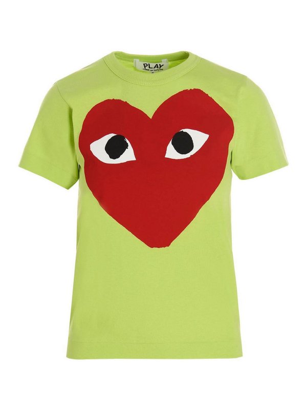 Comme des Garçons Play: T-shirts - T-Shirt - Grün