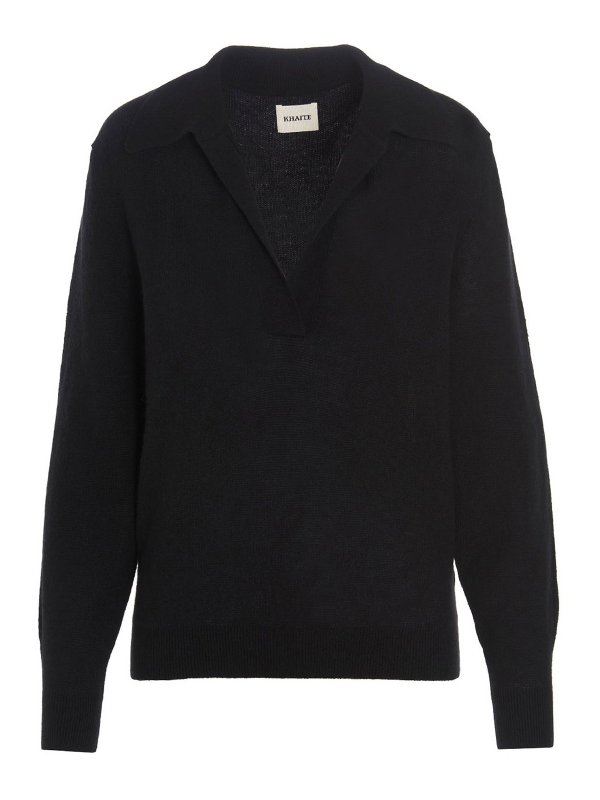 KHAITE: Strickpullover mit V-Ausschnitt - V-Pullover - Schwarz