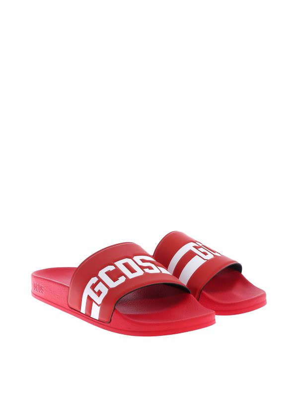 GCDS: ciabattine mare online - Sliders in gomma