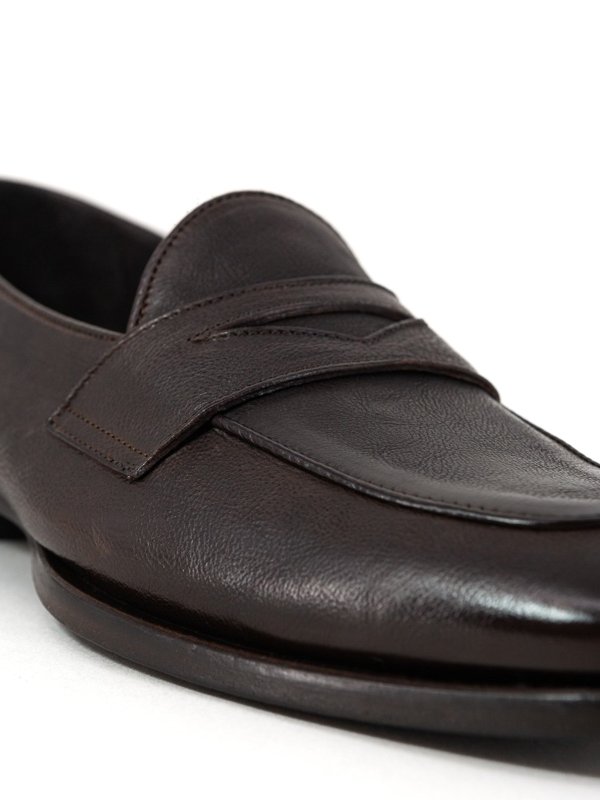 Hammered leather loafers shop online: TAGLIATORE