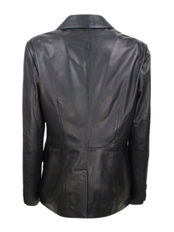 BARBA: leather jacket online - Leather blazer