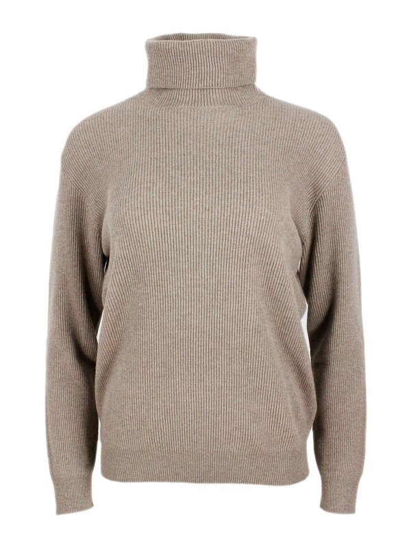 BRUNELLO CUCINELLI: Turtlenecks & Polo necks - Embellished collar cashmere turtleneck