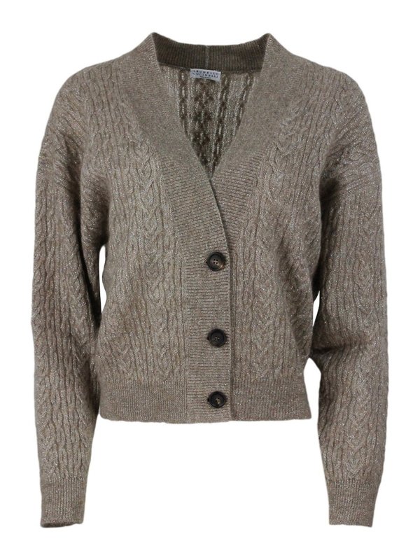 BRUNELLO CUCINELLI: カーディガン - カーディガン - ブラウン