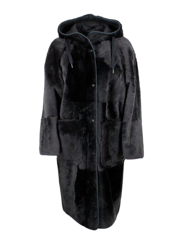 BRUNELLO CUCINELLI: Abrigos de borreguito y piel  - Abrigo De Piel - Gris