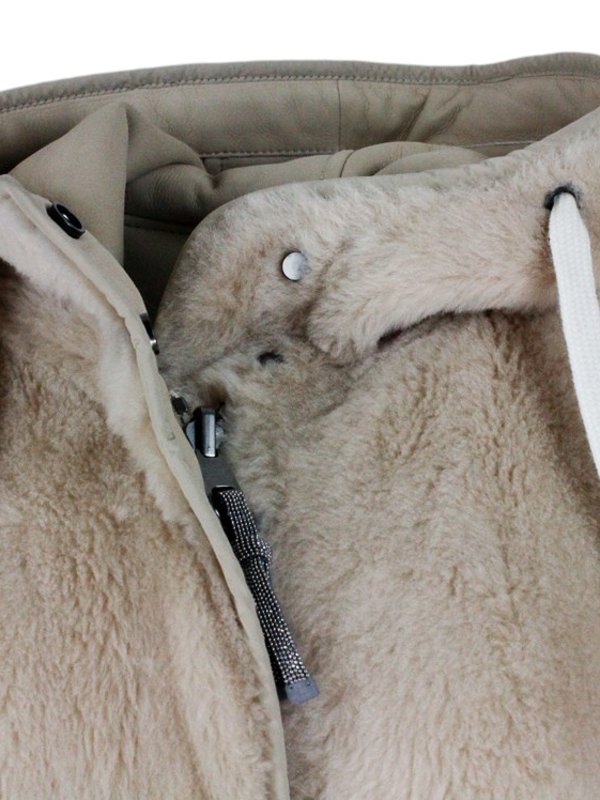 Shearling Soft reversible coat shop online: BRUNELLO CUCINELLI