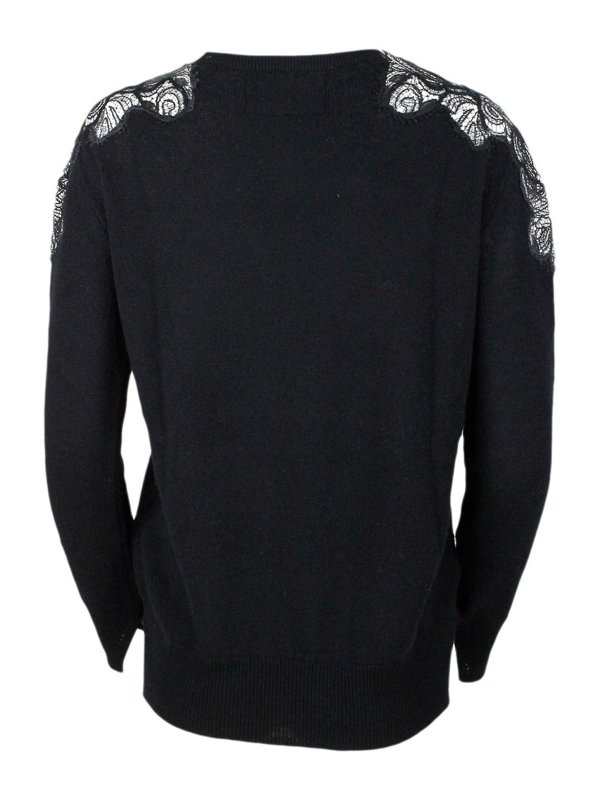 ERMANNO SCERVINO: Suéteres con cuello pico online - Suéter Cuello Redondo - Negro