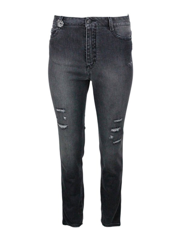 ERMANNO SCERVINO: Straight Leg Jeans - Straight Leg Jeans - Schwarz
