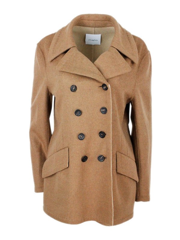 MALO: short coats - Wool and cashmere double-breasted coat