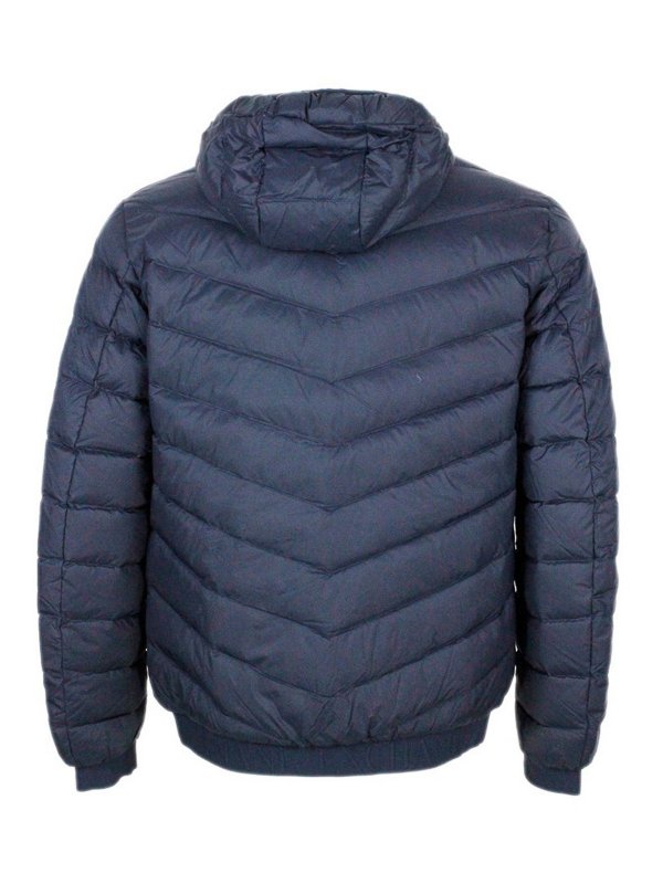 ARMANI EXCHANGE: padded jackets online - Chevron quilted hooded puffer jacket