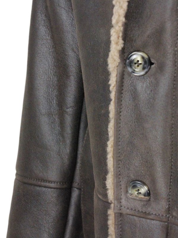 Shearling single-breasted coat shop online: BARBA
