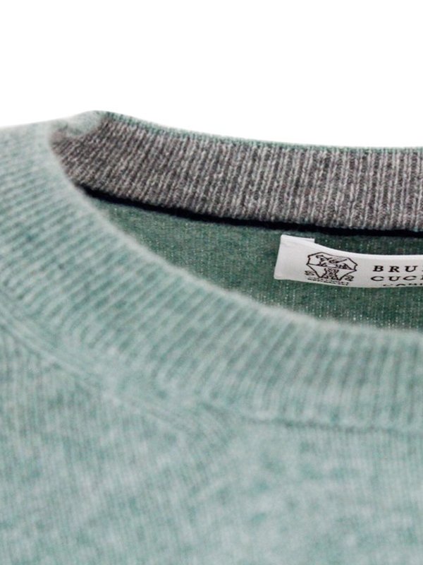Pull Col Rond - Vert shop online: BRUNELLO CUCINELLI