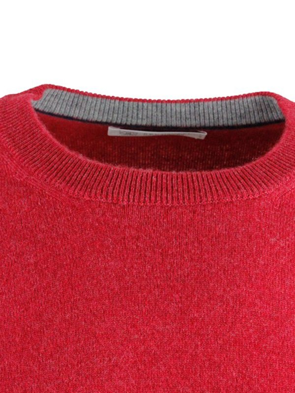 Rundhalspullover - Rot shop online: BRUNELLO CUCINELLI