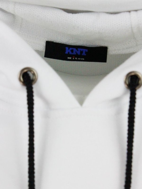 Cotton hoodie with terrycloth logo shop online: KITON