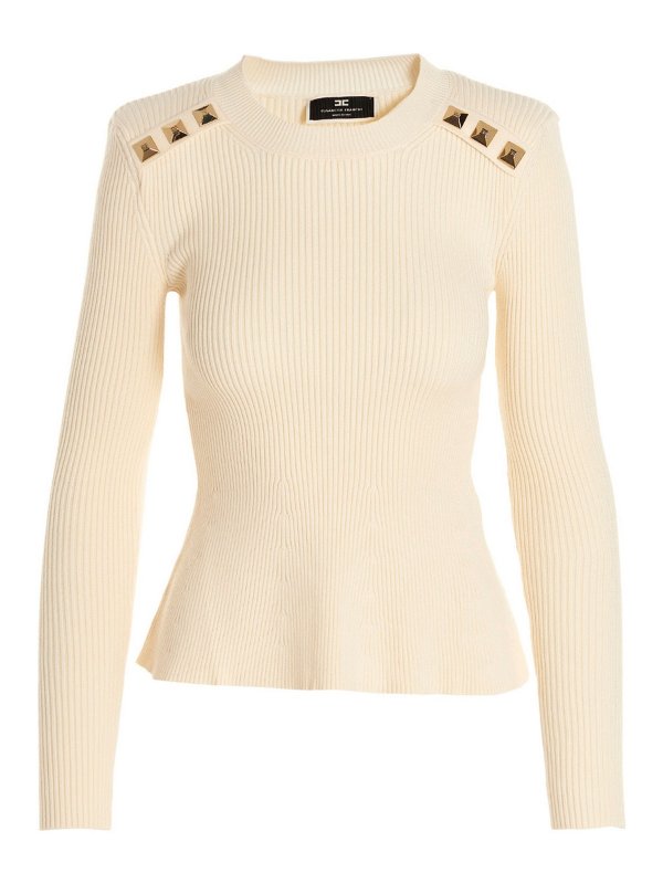 ELISABETTA FRANCHI: クルーネック - クルーネック - 白