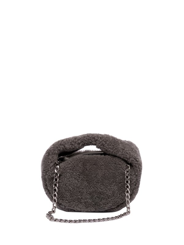 BY FAR: shoulder bags - Baby Cush shearling shoulder bag