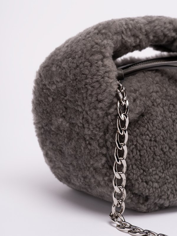 Baby Cush shearling shoulder bag shop online: BY FAR