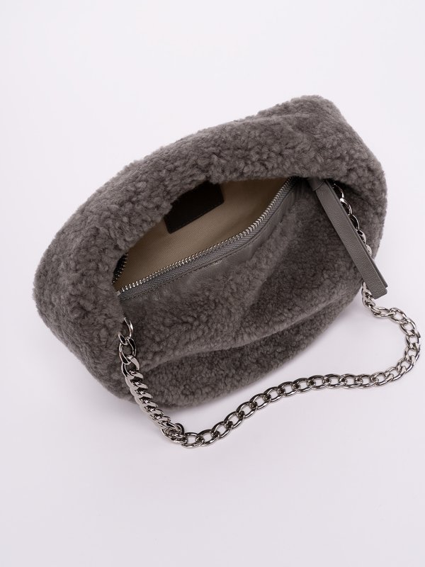 BY FAR buy online Baby Cush shearling shoulder bag