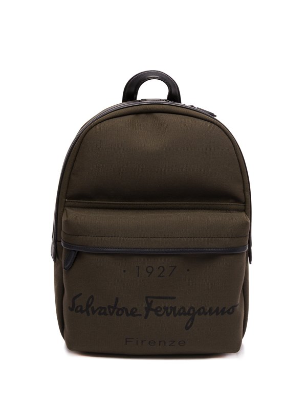 SALVATORE FERRAGAMO: バックパック - バックパック - ダークグリーン