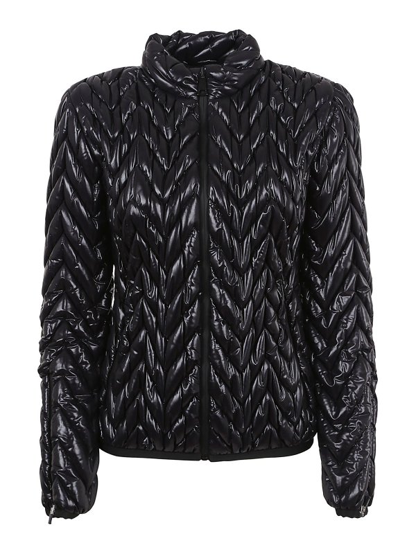 KHRISJOY: padded jackets - Chevron quilted puffer jacket