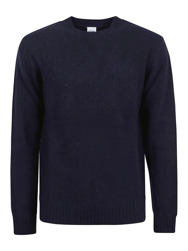 ASPESI: Strickpullover mit Rundhalsausschnitt - Rundhalspullover - Dunkelblau