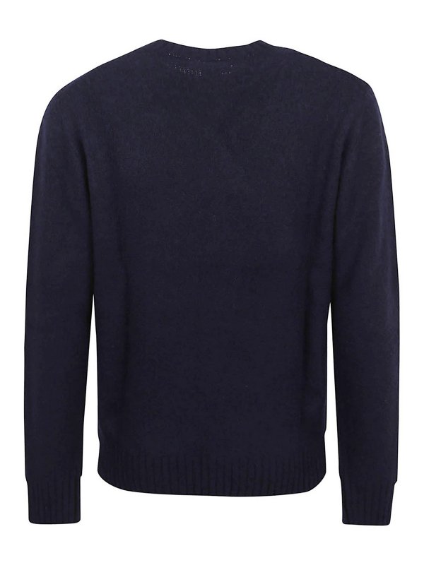 ASPESI: Strickpullover mit Rundhalsausschnitt online - Rundhalspullover - Dunkelblau