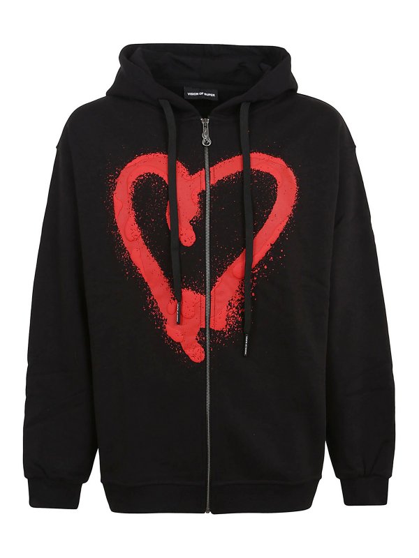 VISION OF SUPER: Sweatshirts & Sweaters - Love print hoodie