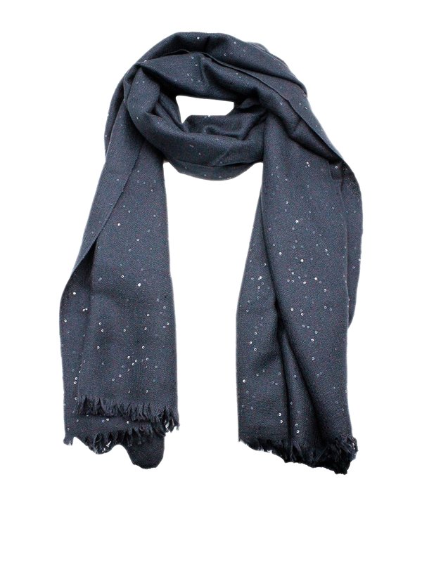 BRUNELLO CUCINELLI: スカーフ - スカーフ - ブルー