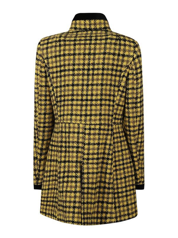FAY: short coats online - Checkered wool coat