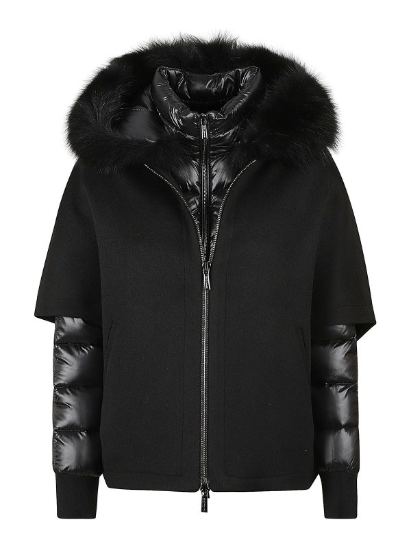 MOORER: giacche imbottite - Cappa corta in lana e cashmere