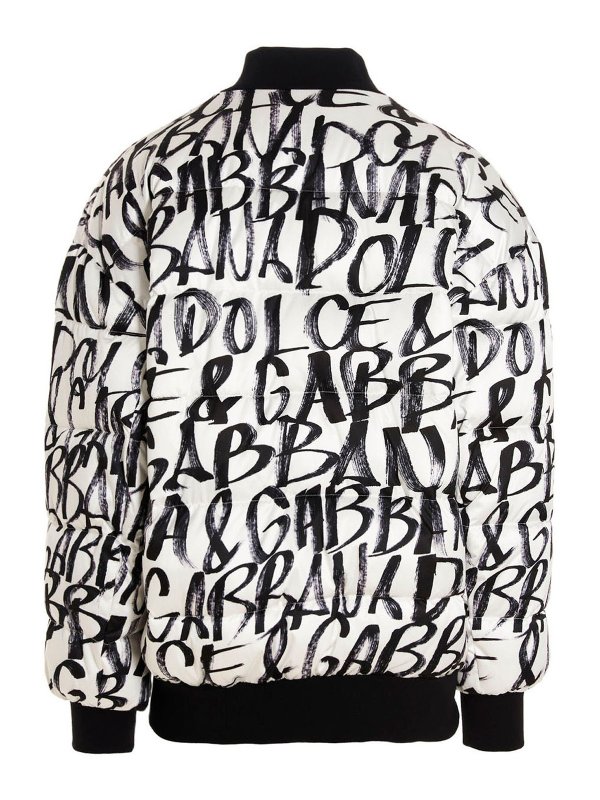 DOLCE & GABBANA: padded jackets online - Logo bomber jacket