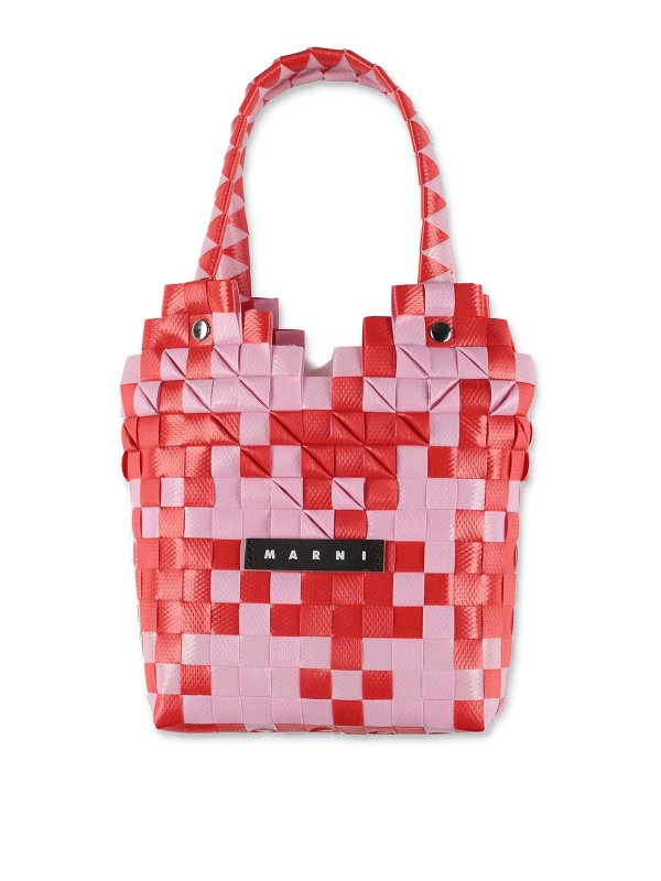 Marni: Handtaschen - Shopper - Rot