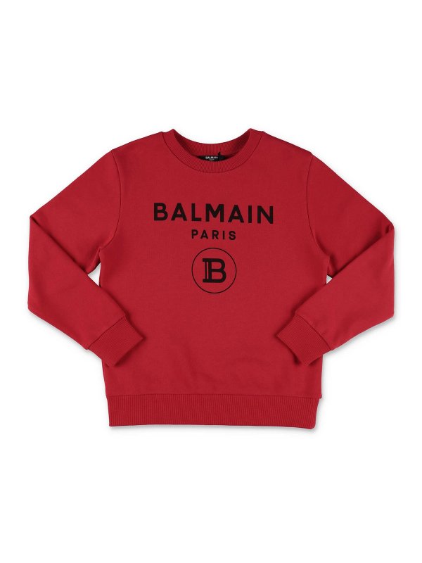 Sweatshirts Sweaters Balmain Red cotton sweatshirt 6R4Q80Z0081460NE0