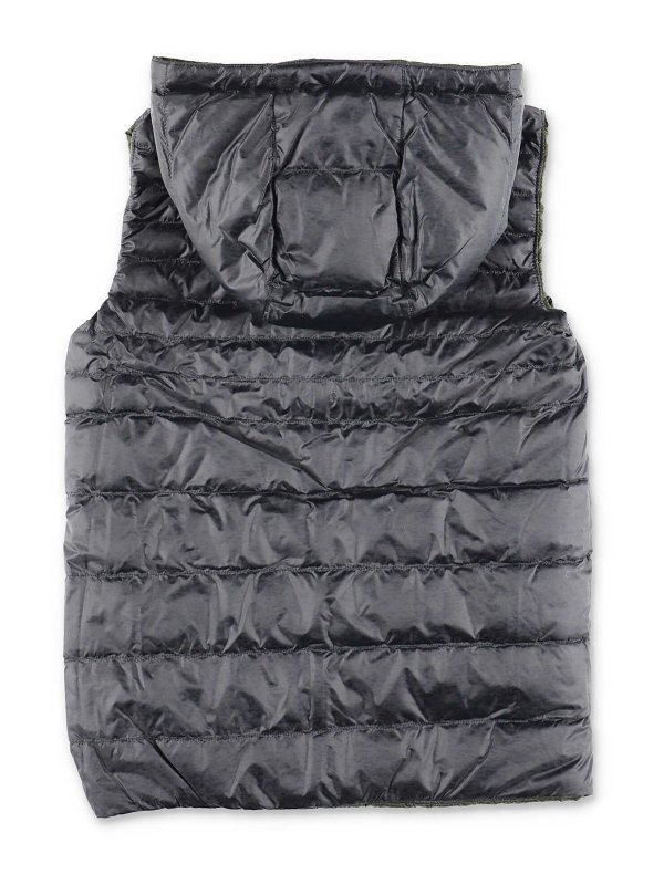 Reversible nylon down feather vest with hood shop online: Hugo Boss