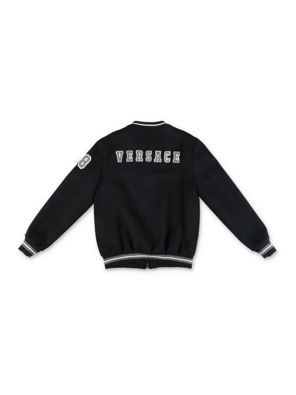 VERSACE: casual jackets online - Wool blend varsity jacket