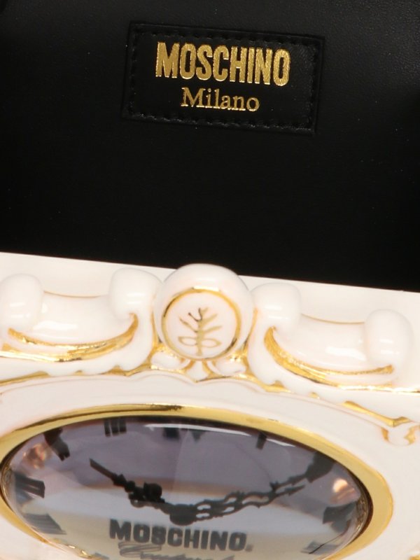 Clock clutch shop online: MOSCHINO