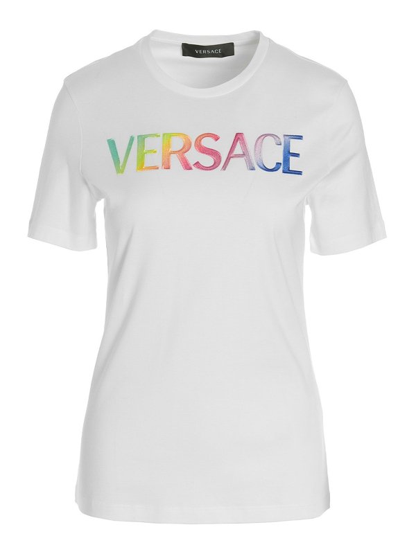 VERSACE: t-shirts - Logo rainbow t-shirt