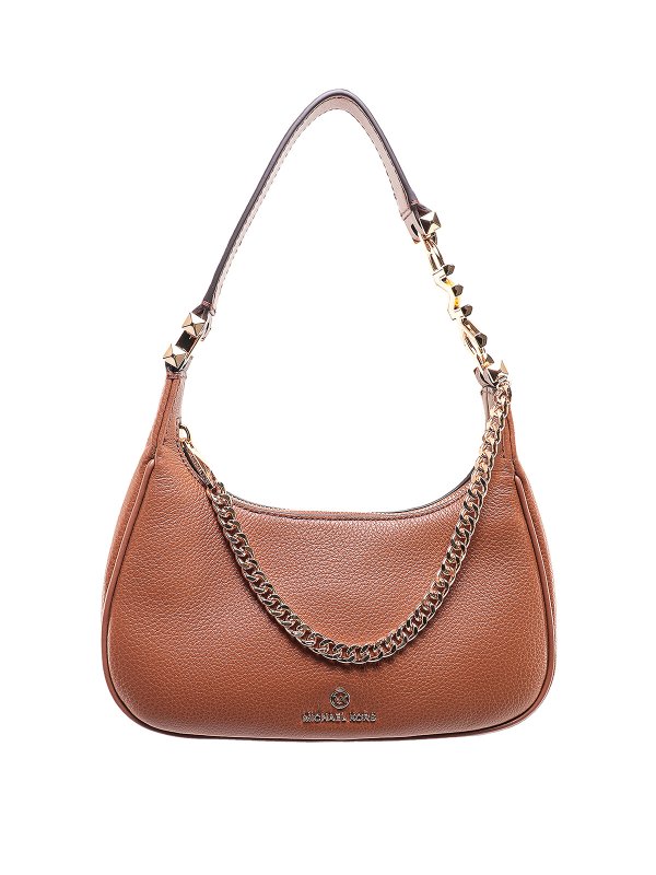 MICHAEL KORS: cross body bags - Leather bag with metal logo