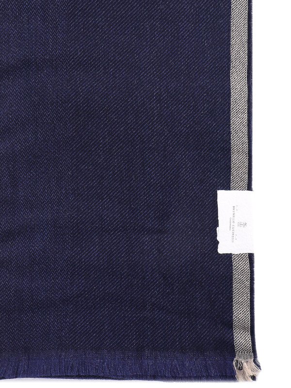 BRUNELLO CUCINELLI: スカーフ online - スカーフ - ブルー
