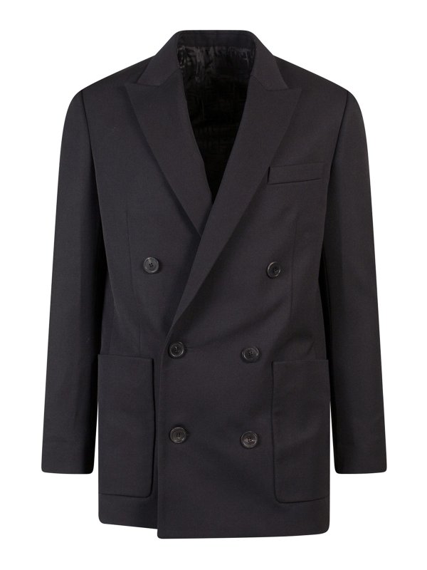 Balmain: blazers - Wool blazer with peak lapel