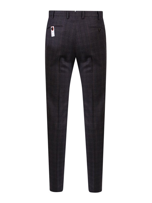 PT TORINO: casual trousers online - Virgin wool prince of wales pants