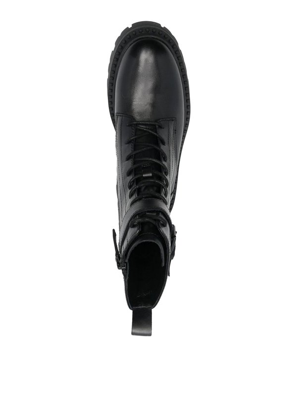 Gena leather combat boots shop online: ASH