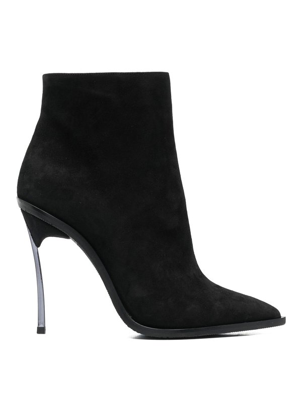 Casadei: ankle boots - Pointed-toe suede booties