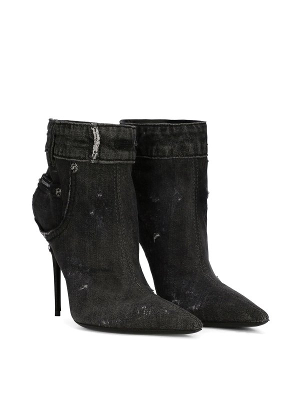 DOLCE & GABBANA: ankle boots online - Patchwork-denim ankle boots