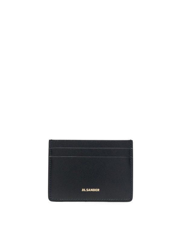 JIL SANDER: wallets & purses - Logo-lettering leather cardholder