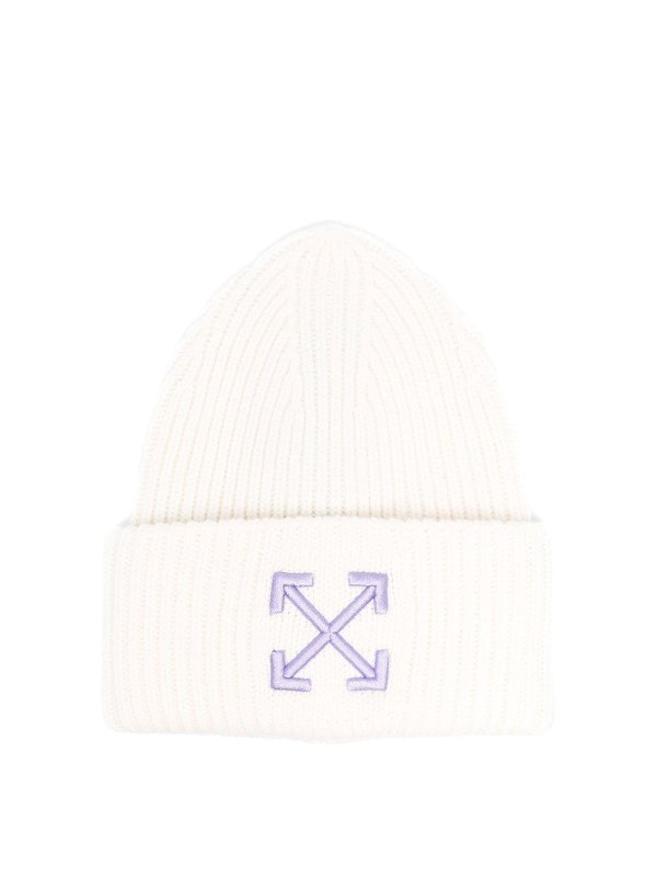 OFF-WHITE: ニットキャップ - ビーニー帽 - 白