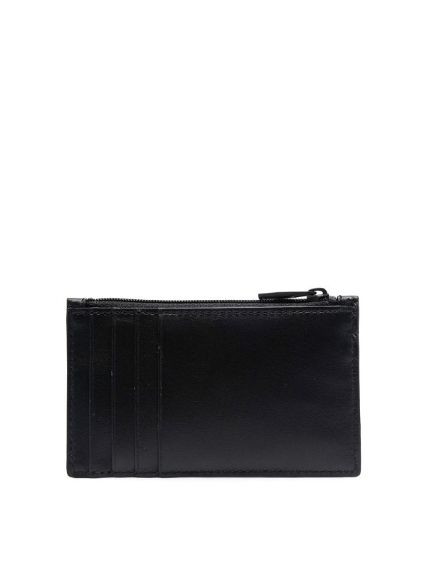 ALEXANDER MCQUEEN: wallets & purses online - Black leather logo-print leather wallet