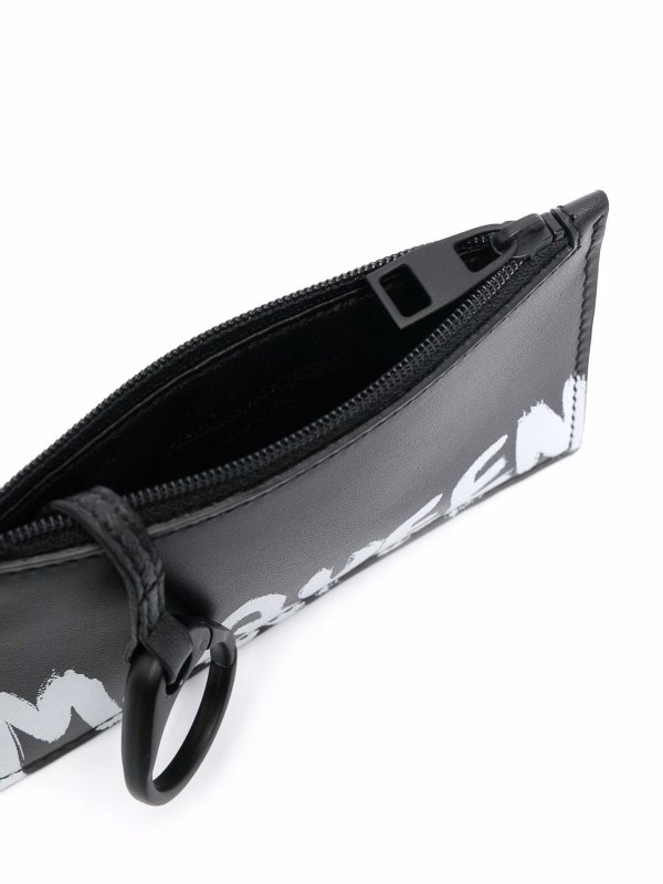 iKRIX ALEXANDER MCQUEEN: wallets & purses - Black leather logo-print leather wallet